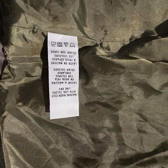 Thread & Supply Womens Jacket XS Olive Green Aztec Sleeve Hooded Zip Button Up - Picture 13 of 14